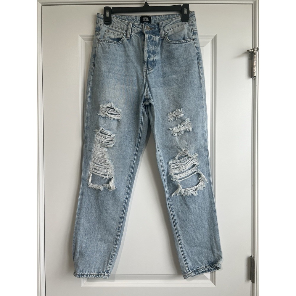 Simple Society Womens Junior Size 1/25 Blue Jeans